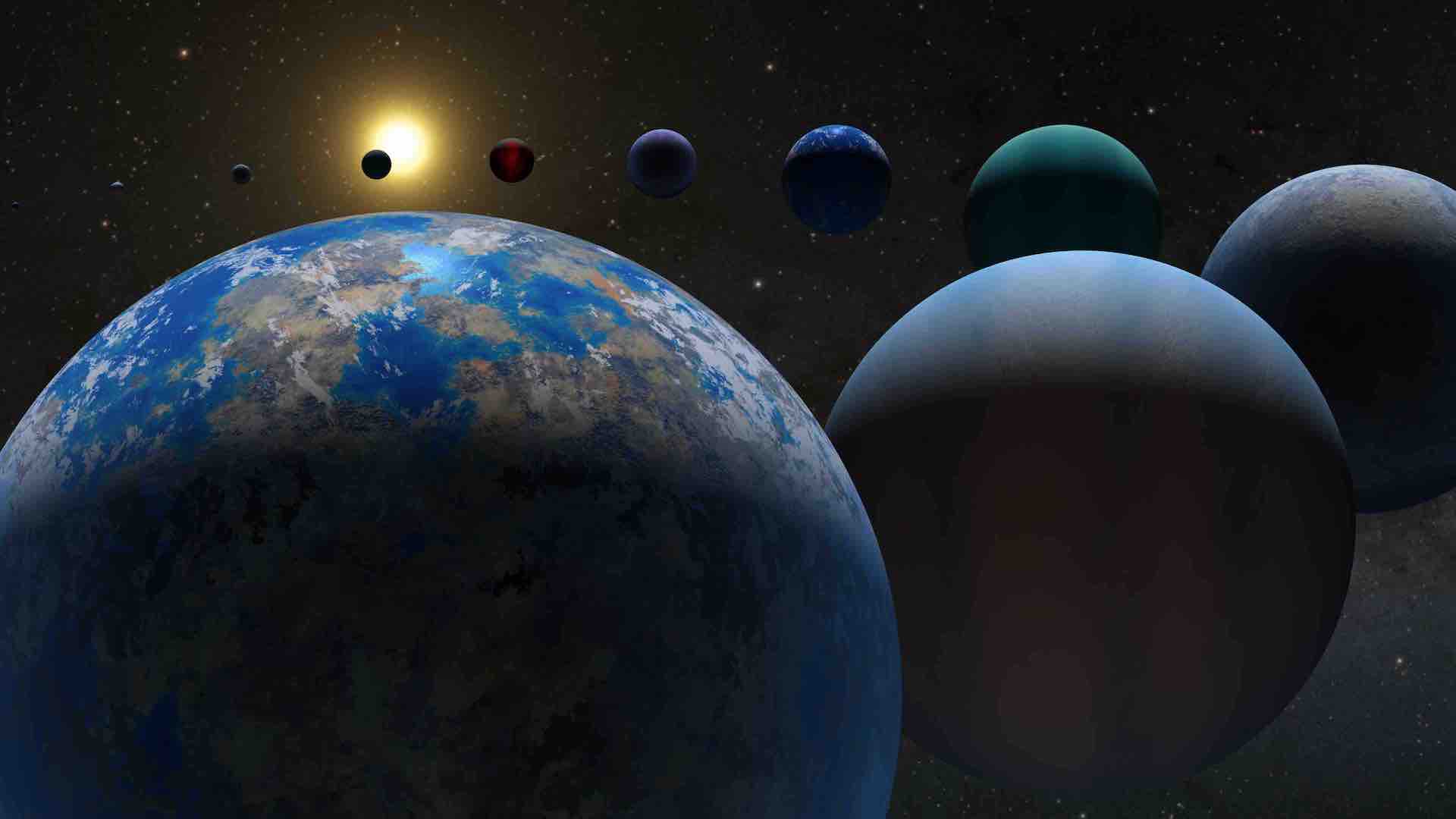 Artist's impression of Earth-like exoplanets